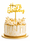 Happy Birthday Cake Topper | Premium Mirrored Acrylic Cake Decoration | Elegant Reusable Party Decor