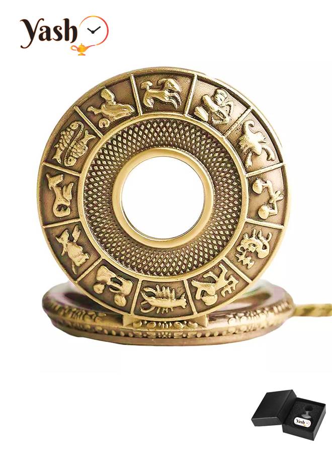 Yash Sign Yash Zodiac Signs Quartz Pocket Watch – My Happy Deals
