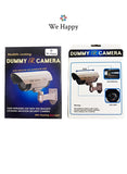 Dummy CCTV Security Camera with Flashing LED Light, Fake Surveillance System Waterproof Bullet Design Safe For Outdoor Indoor Use