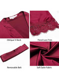 Ladies Nightwear Gown Satin Bathrobe Bridesmaid Short Kimono Sleepsuit