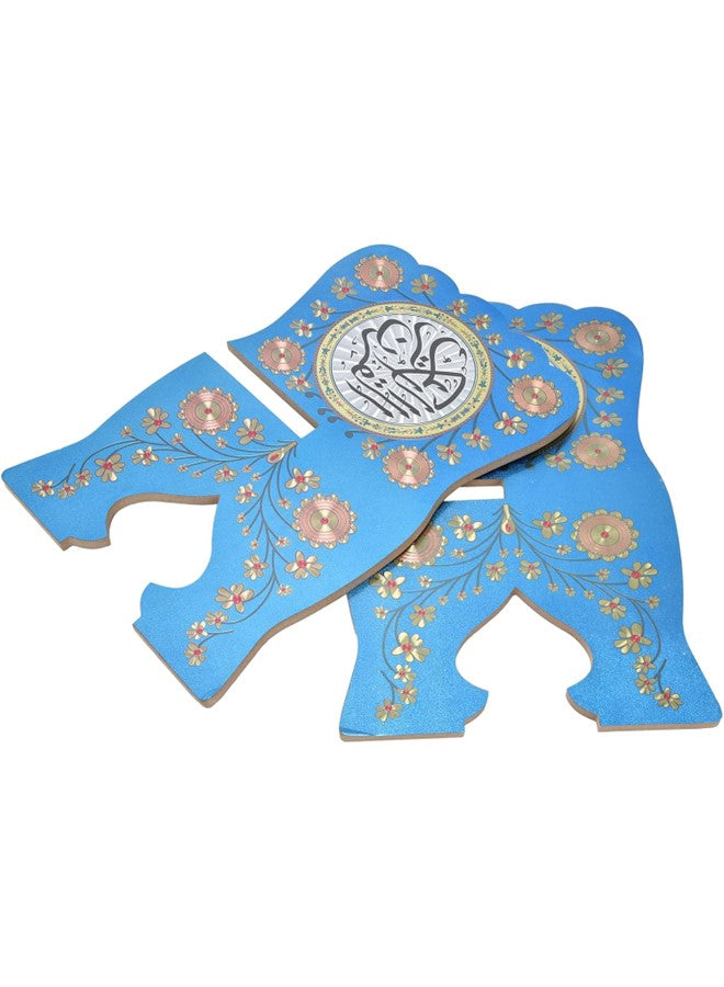 Muslim Al Quran Rehal Stand, Foldable Wooden Holder for Holy Books, Prayers Shelf for Eid, Ramadan, Religious Gift