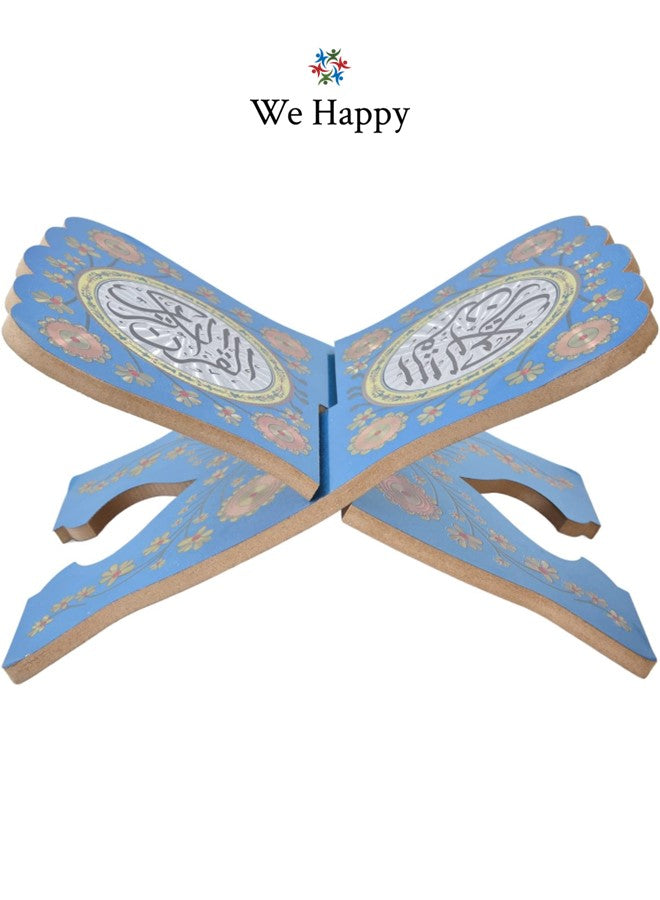 Muslim Al Quran Rehal Stand, Foldable Wooden Holder for Holy Books, Prayers Shelf for Eid, Ramadan, Religious Gift