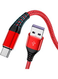 Mobile Charging Cable USB to C Type, Nylon Braided Sync, Charge and Data Transfer Wire, Compatible with Smartphones, Tablets, Power Banks (Comes in Assorted Colors and size)