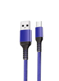 Mobile Charging Cable USB to C Type, Nylon Braided Sync, Charge and Data Transfer Wire, Compatible with Smartphones, Tablets, Power Banks (Comes in Assorted Colors and size)