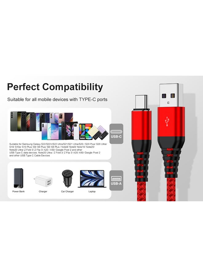 Mobile Charging Cable USB to C Type, Nylon Braided Sync, Charge and Data Transfer Wire, Compatible with Smartphones, Tablets, Power Banks (Comes in Assorted Colors and size)