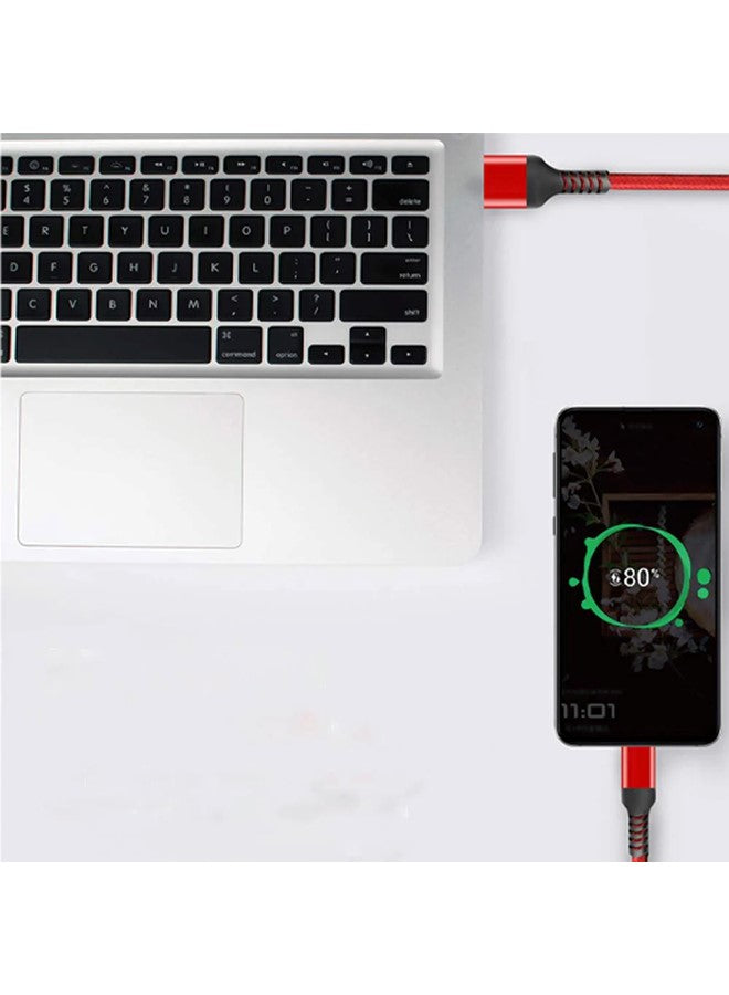 Mobile Charging Cable USB to C Type, Nylon Braided Sync, Charge and Data Transfer Wire, Compatible with Smartphones, Tablets, Power Banks (Comes in Assorted Colors and size)