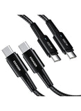 ESSAGER Mobile Fast Charging Cable C Type 100W, Nylon Braided  5A Super Fast Charging USB C to USB C, Compatible with Smartphones, Tablets, Laptops, Power Banks