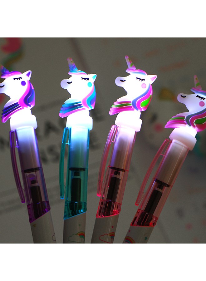 Unicorn Light Pen for Kids – Cute LED Ballpoint Pen for Girls, School Stationery Gift, Multicolor Unicorn Pens with Smooth Ink, Fun Writing Toy for Birthday, Party Favor, Return Gift