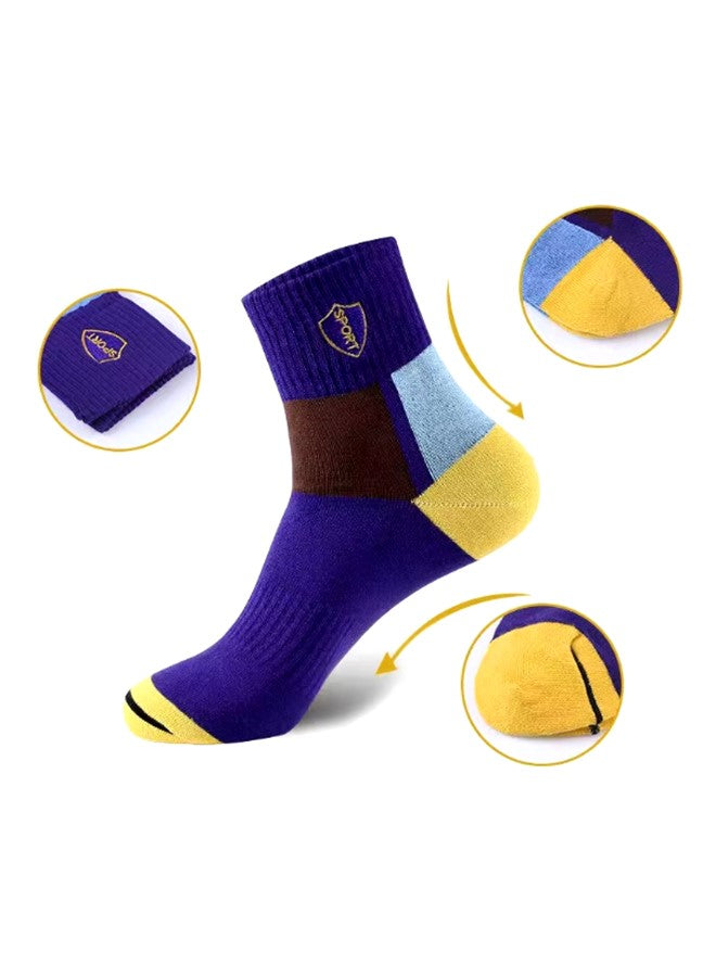 Men’s Colorful Athletic Socks for Running Training and Everyday Comfort Moisture Wicking Cotton Blend Breathable and Durable Socks Assorted Colors