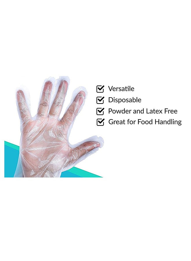 Gesalife Disposable Plastic Gloves Latex and Powder Free Polyethylene Hand Covers, Clear, 100 Pieces