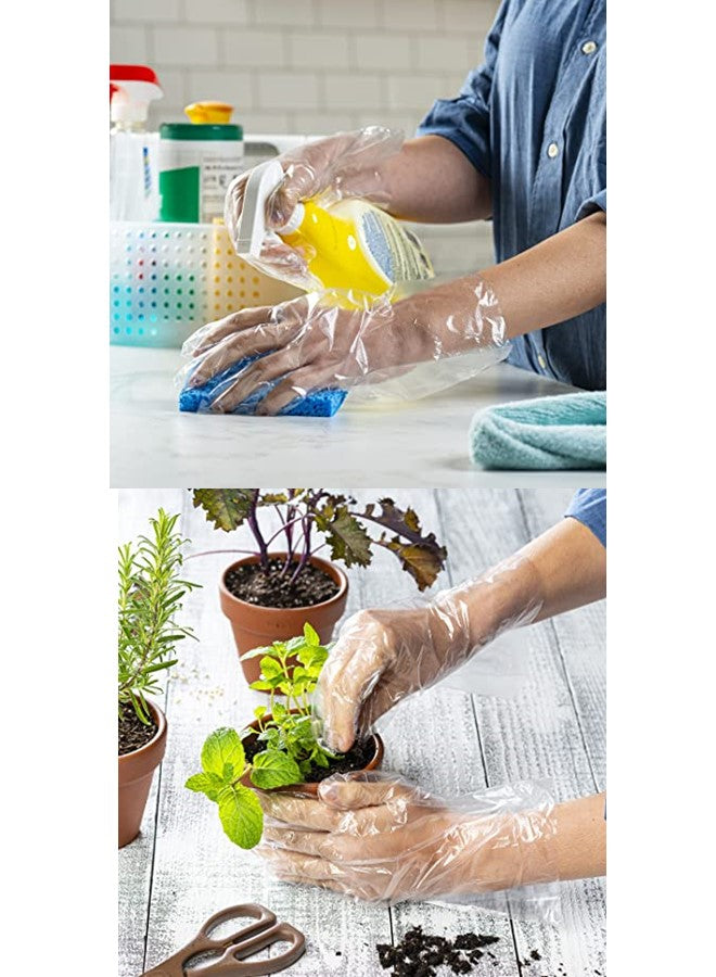 Gesalife Disposable Plastic Gloves Latex and Powder Free Polyethylene Hand Covers, Clear, 100 Pieces