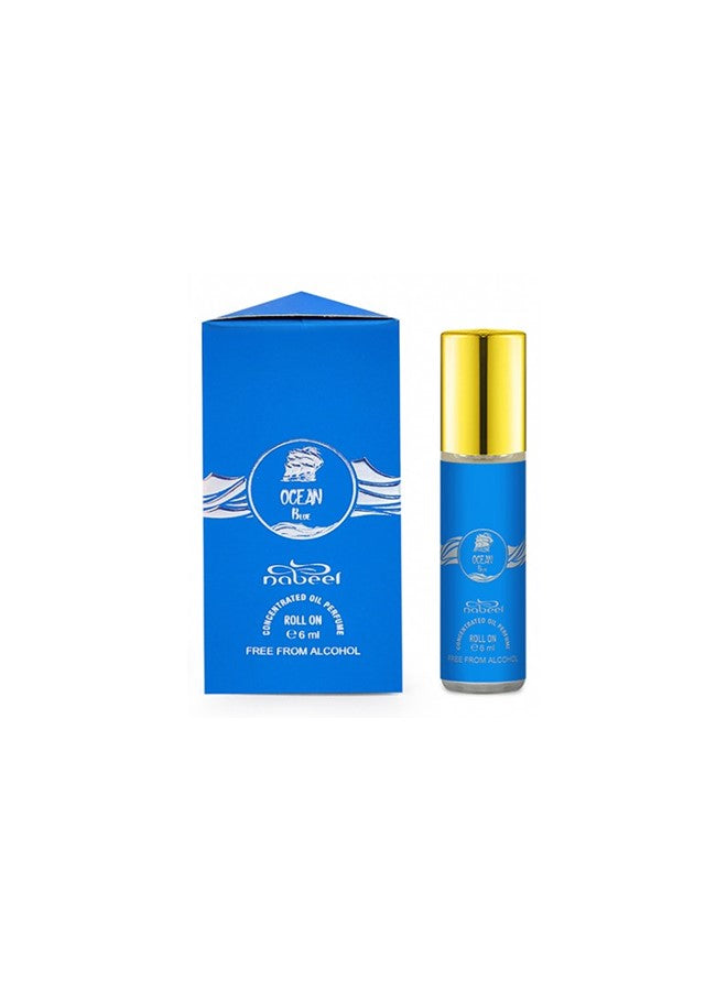 Pack of 6 Nabeel Ocean Blue 6ml Roll On Concentrated Oil Perfume