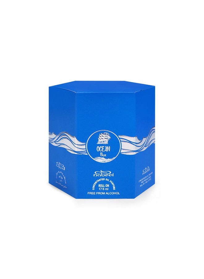 Pack of 6 Nabeel Ocean Blue 6ml Roll On Concentrated Oil Perfume