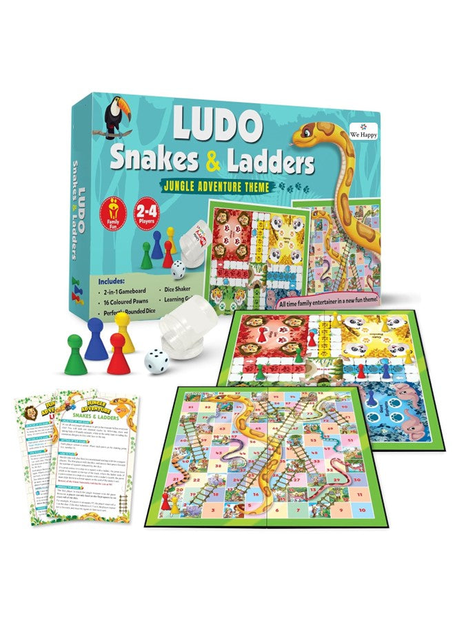 Ludo and Snakes Ladders Board Game Toy Jungle Adventure Theme Fun Family Travel Board Game