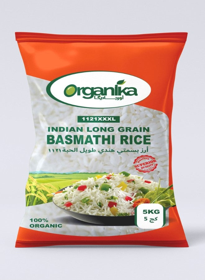 Organika Premium Indian Long Grain Basmathi Rice 5KG – Extra Long, Aromatic & Fluffy Restaurant-Style Basmati