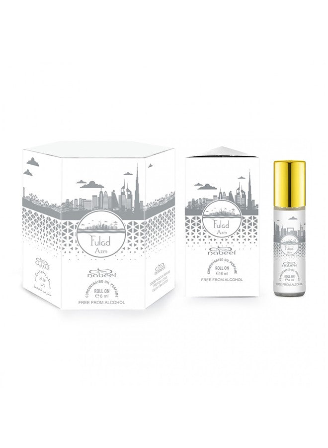 Pack of 6 Nabeel Fulad Azm 6ml Roll On Concentrated Oil Perfume
