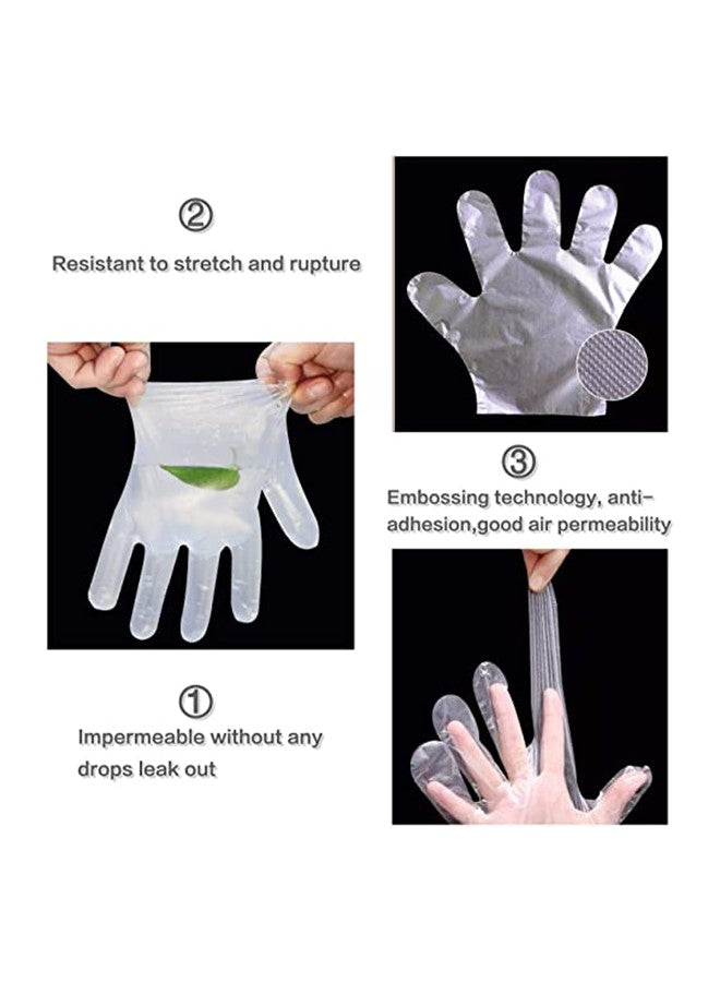 Gesalife Disposable Plastic Gloves Latex and Powder Free Polyethylene Hand Covers, Clear, 100 Pieces