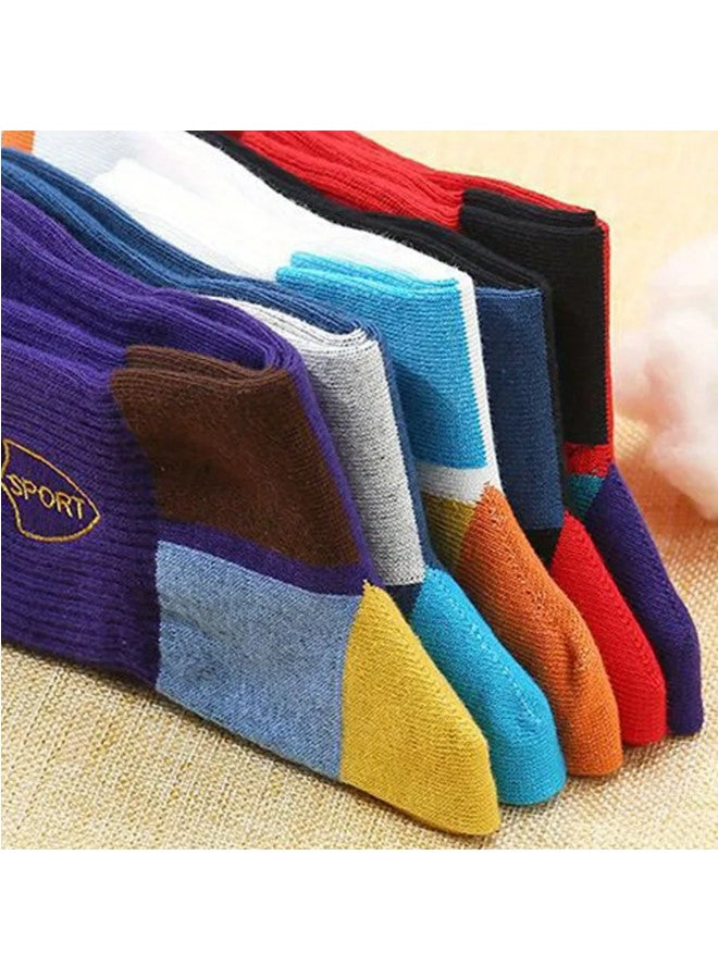 Men’s Colorful Athletic Socks for Running Training and Everyday Comfort Moisture Wicking Cotton Blend Breathable and Durable Socks Assorted Colors