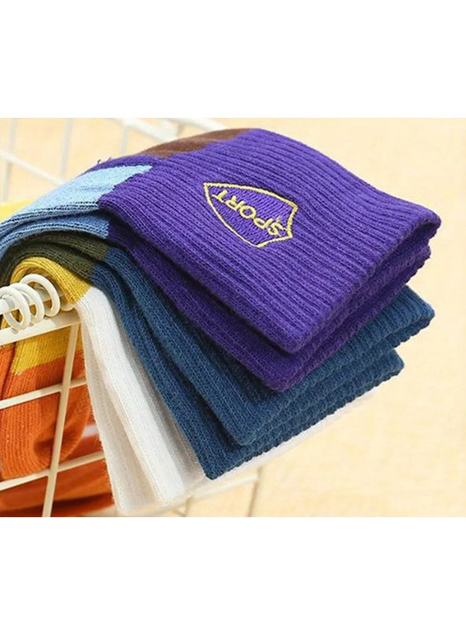 Men’s Colorful Athletic Socks for Running Training and Everyday Comfort Moisture Wicking Cotton Blend Breathable and Durable Socks Assorted Colors