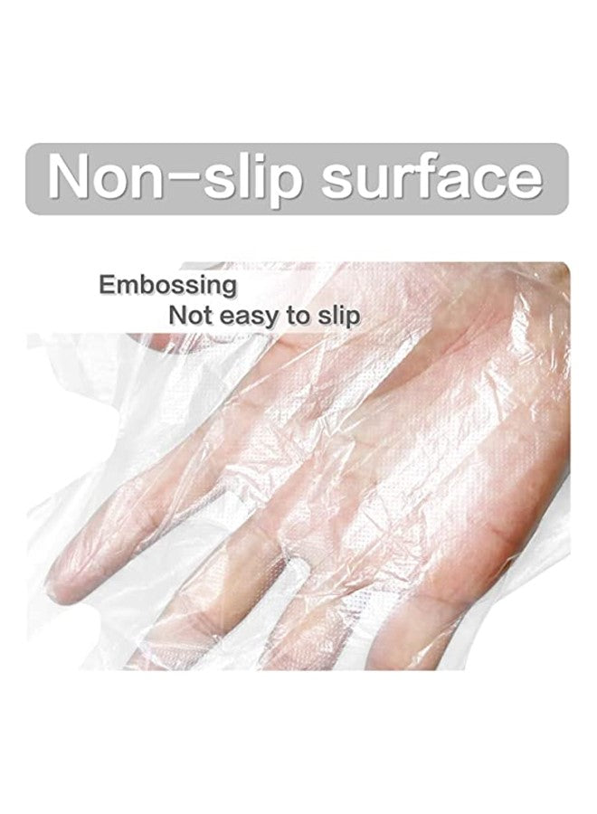 Gesalife Disposable Plastic Gloves Latex and Powder Free Polyethylene Hand Covers, Clear, 100 Pieces