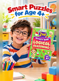Boy holding We Happy 2nd Activity Book Logical Reasoning - smart puzzles for age 4+