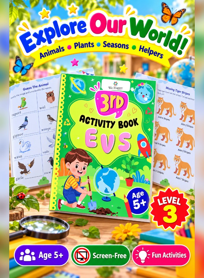 We Happy 3rd Activity Book EVS for Kids Age 5+ – Animals, Birds, Seasons, Community Helpers & Environmental Studies