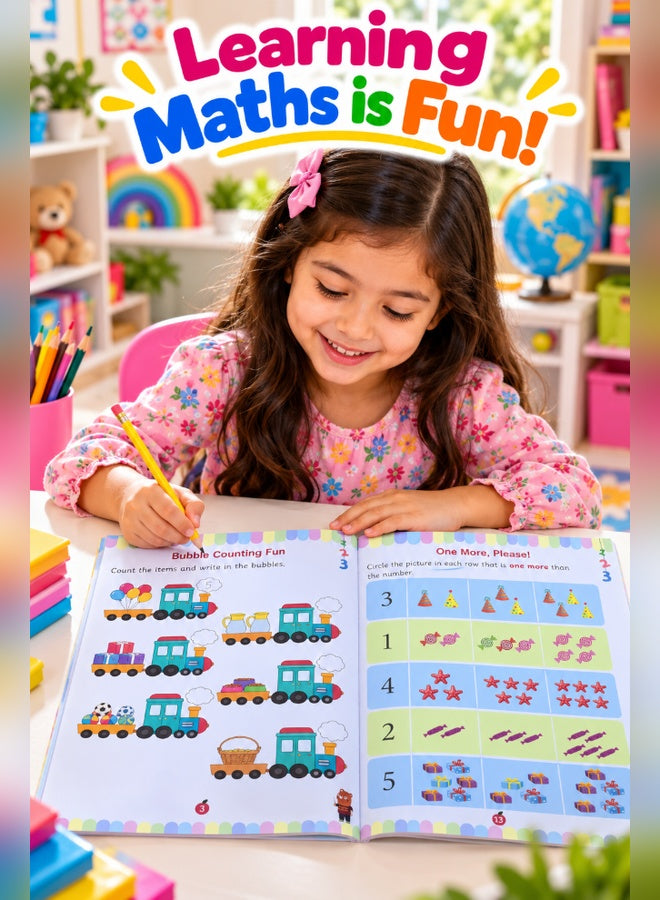 Girl doing counting activities in We Happy 3rd Maths Activity Book