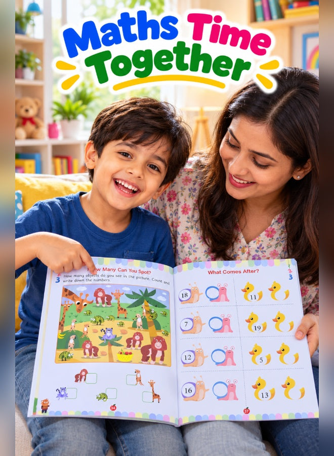 Mother and son learning with We Happy 3rd Maths Activity Book