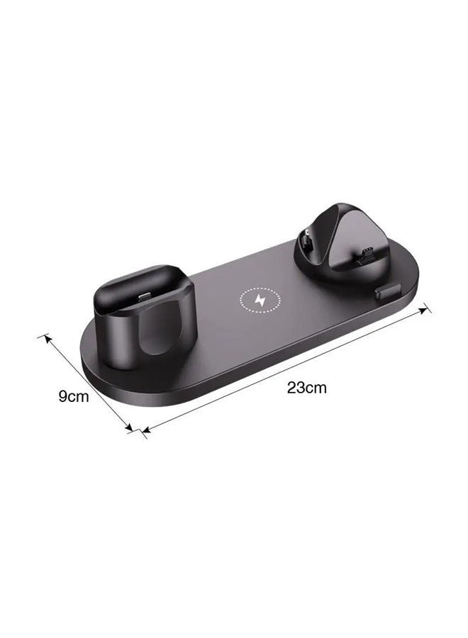 6 in 1 Wireless Charging Stand, Multi-Function Portable Fast Charger Station Pad for Smartphone, Apple Watch and AirPods