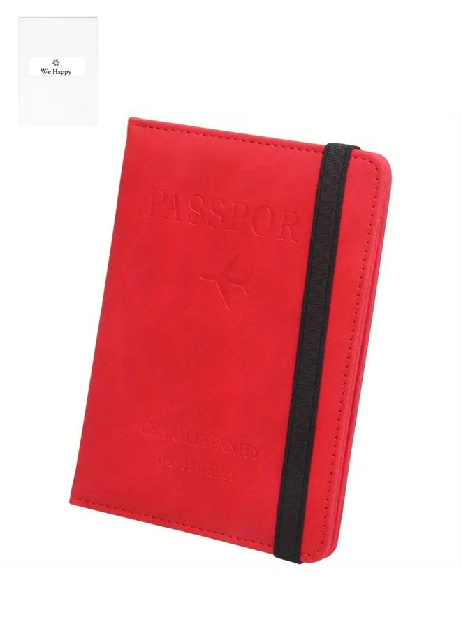 We Happy Passport Holder Travel Wallet – Stylish Passport Cover for Men & Women, PU Leather, SIM Card Slots, Slim Travel Organizer Pouch for Documents & Cards