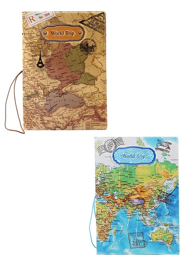 We Happy The World Map Waterproof Passport Cover – Travel Wallet Ticket Holder, Slim Organizer for Passport & Documents, Unisex Travel Accessory