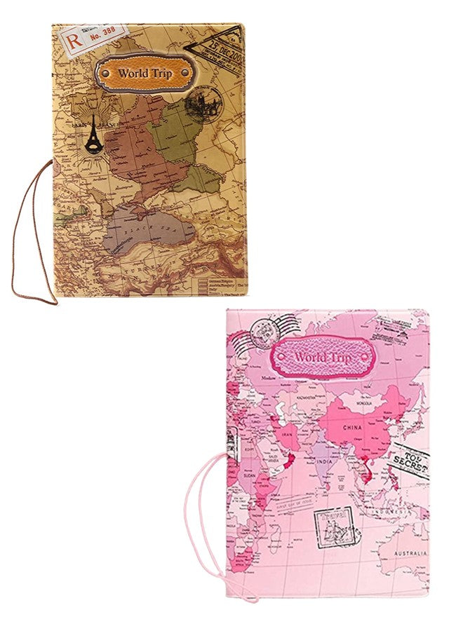 We Happy The World Map Waterproof Passport Cover – Travel Wallet Ticket Holder, Slim Organizer for Passport & Documents, Unisex Travel Accessory