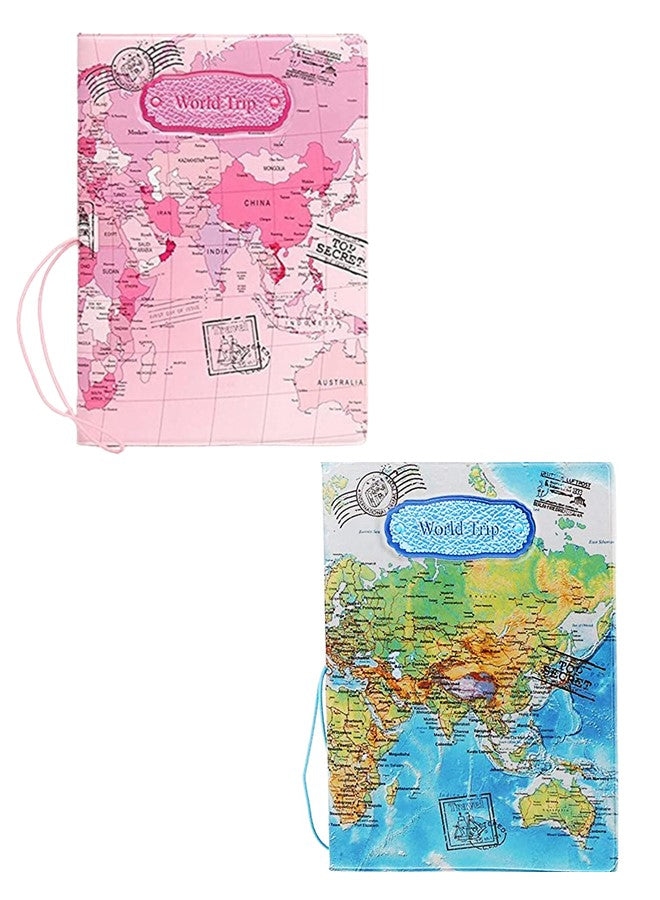 We Happy The World Map Waterproof Passport Cover – Travel Wallet Ticket Holder, Slim Organizer for Passport & Documents, Unisex Travel Accessory