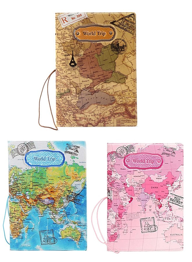 We Happy The World Map Waterproof Passport Cover – Travel Wallet Ticket Holder, Slim Organizer for Passport & Documents, Unisex Travel Accessory