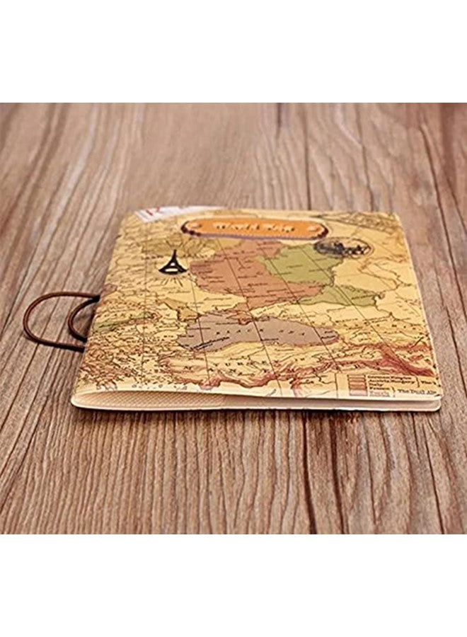 We Happy The World Map Waterproof Passport Cover – Travel Wallet Ticket Holder, Slim Organizer for Passport & Documents, Unisex Travel Accessory