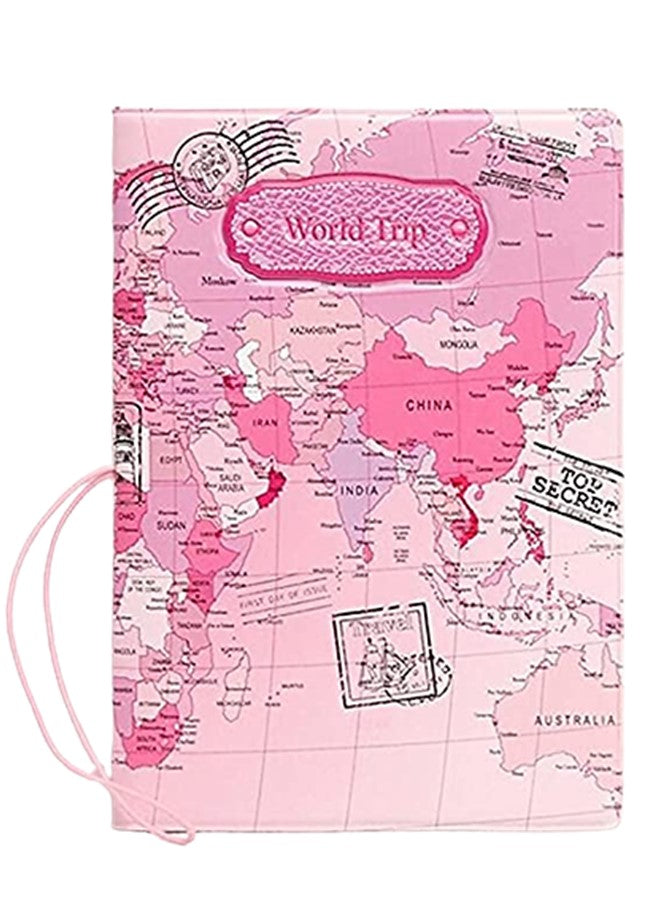 We Happy The World Map Waterproof Passport Cover – Travel Wallet Ticket Holder, Slim Organizer for Passport & Documents, Unisex Travel Accessory