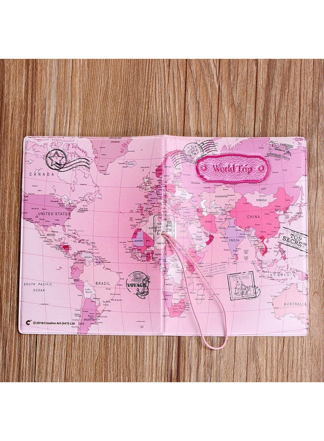 We Happy The World Map Waterproof Passport Cover – Travel Wallet Ticket Holder, Slim Organizer for Passport & Documents, Unisex Travel Accessory