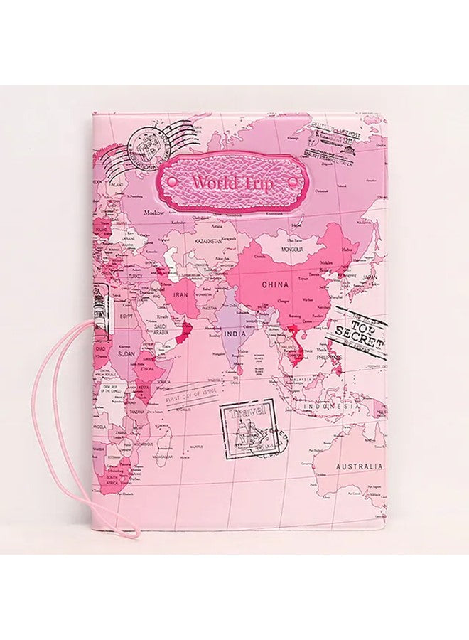 We Happy The World Map Waterproof Passport Cover – Travel Wallet Ticket Holder, Slim Organizer for Passport & Documents, Unisex Travel Accessory