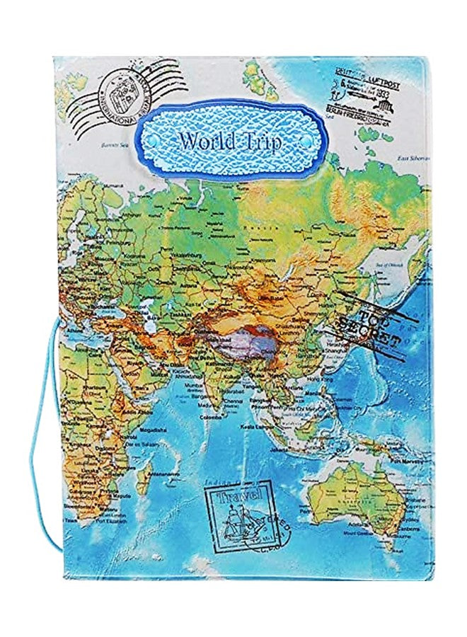 We Happy The World Map Waterproof Passport Cover – Travel Wallet Ticket Holder, Slim Organizer for Passport & Documents, Unisex Travel Accessory