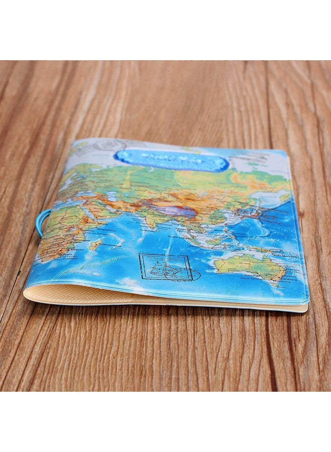 We Happy The World Map Waterproof Passport Cover – Travel Wallet Ticket Holder, Slim Organizer for Passport & Documents, Unisex Travel Accessory