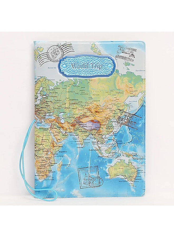 We Happy The World Map Waterproof Passport Cover – Travel Wallet Ticket Holder, Slim Organizer for Passport & Documents, Unisex Travel Accessory