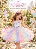 Asmara Girls Unicorn Princess Birthday Party Costume – Floral Maxi Dress