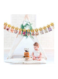 We Happy Baby Birthday Party Digital Crown Glitter Shower Photo Frame Banner