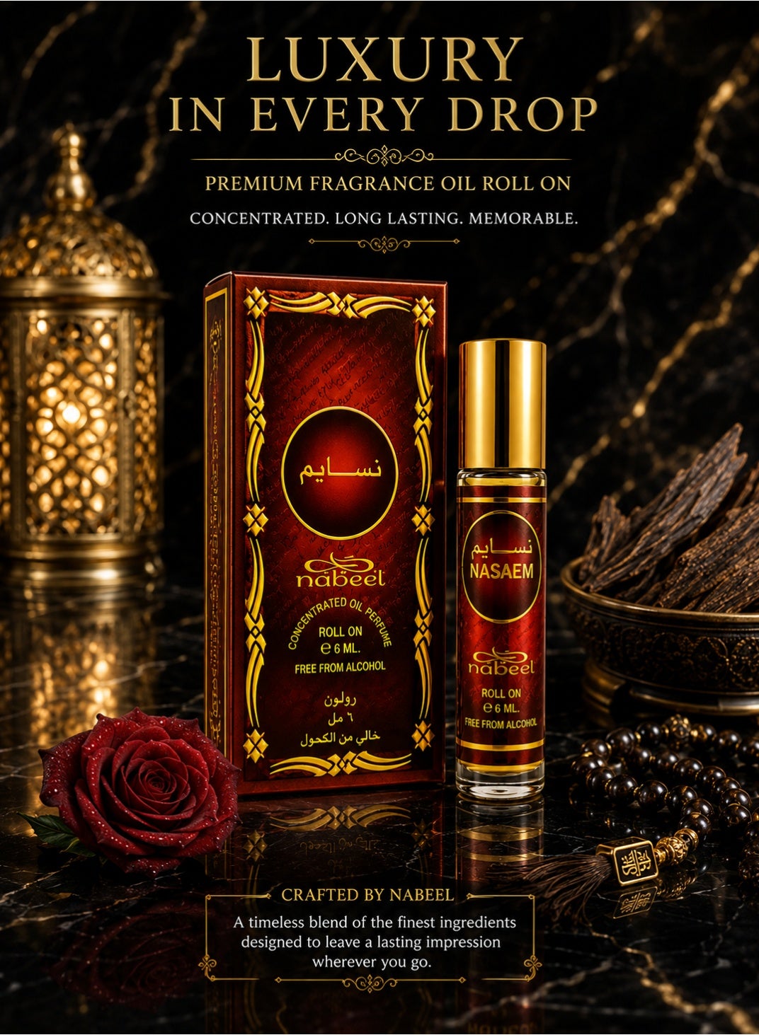 Nabeel Nasaem Alcohol-Free Roll-On Perfume Oil 6ml - 4 Pack - photo 3