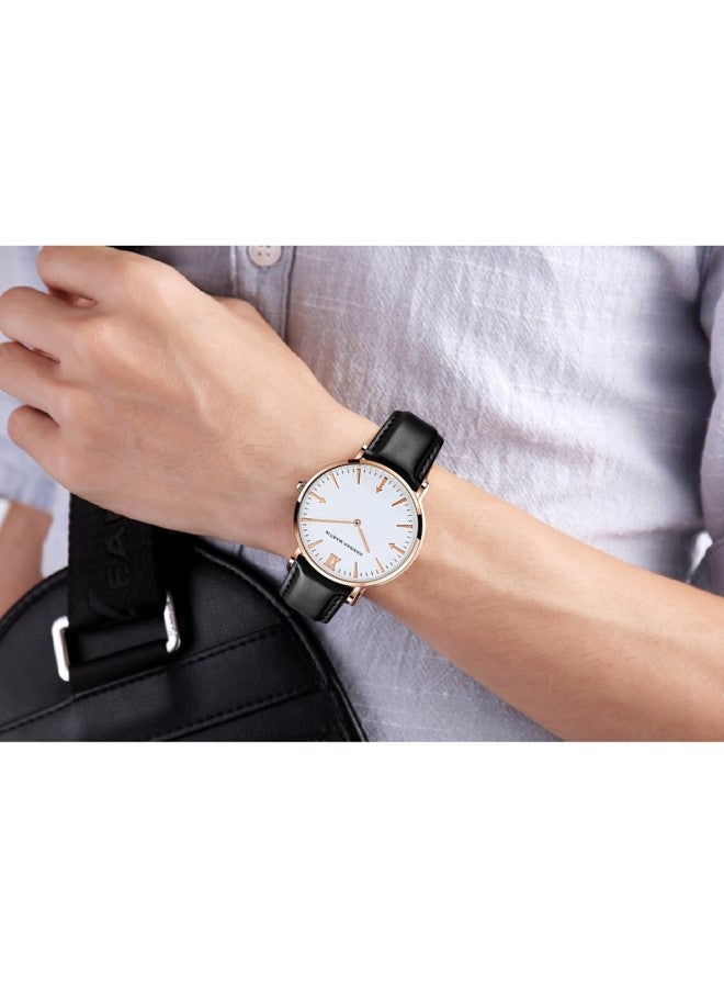 Hannah Martin Classic Leather Strap Watch Black Gold - photo 10