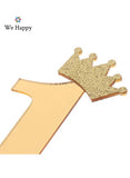 We Happy 1st Birthday Cake Topper Sparkling Gold Acrylic 1 Number Prop for Photoshoots and Parties