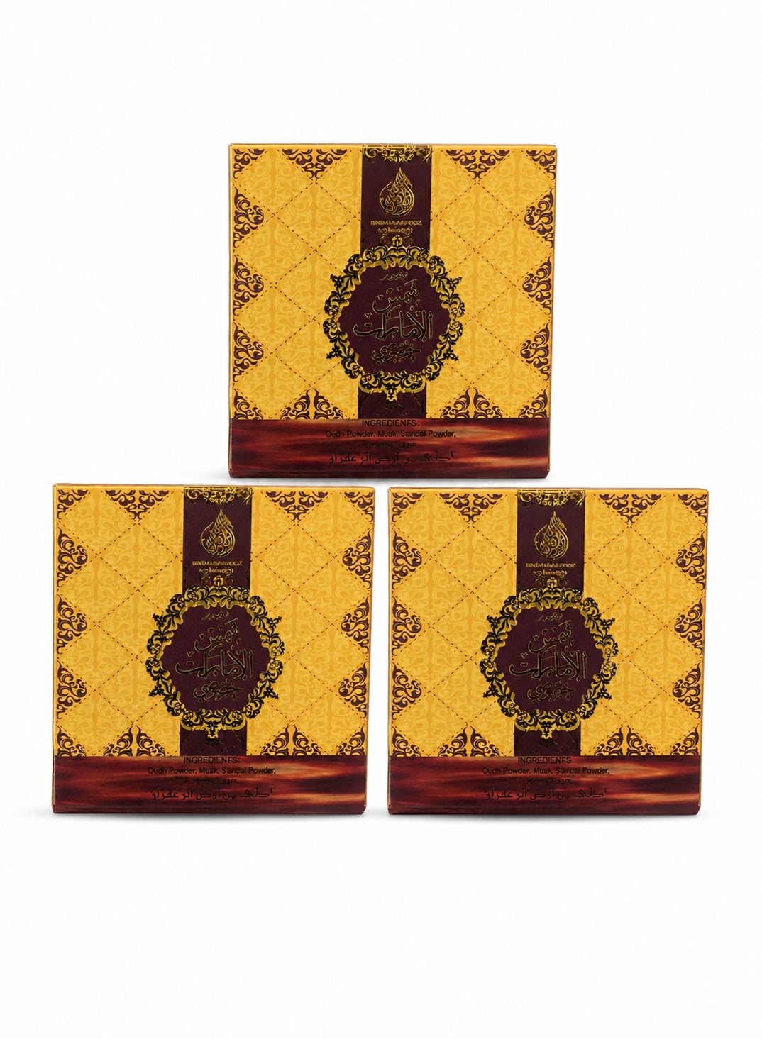 Pack of 3 Ard Al Zaafaran Shams Al Emarat Khususi Bakhoor 40g Premium Long-Lasting Arabic Incense for Home, Office and Special Occasions