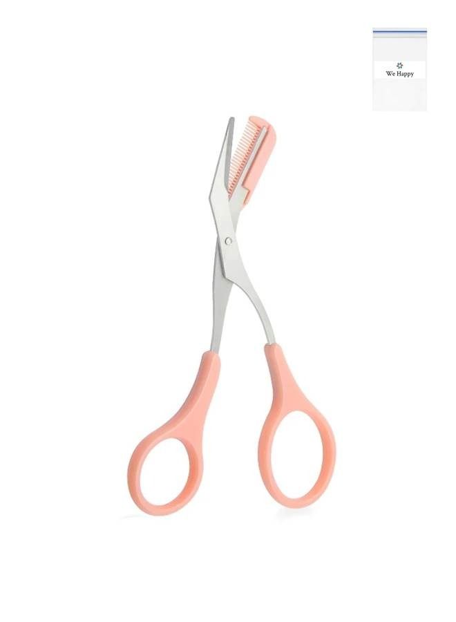 We Happy 1pc Eyebrow Trimming Scissors Comb Eyelash Hair Tweezers Eyebrow Shaping Razor Trimmer Makeup Tool