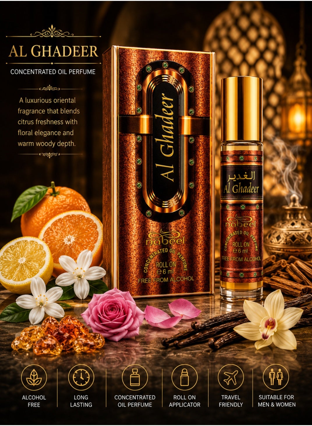 Nabeel Al Ghadeer Alcohol-Free Roll-On Perfume Oil 6ml - 12 Pack - photo 4