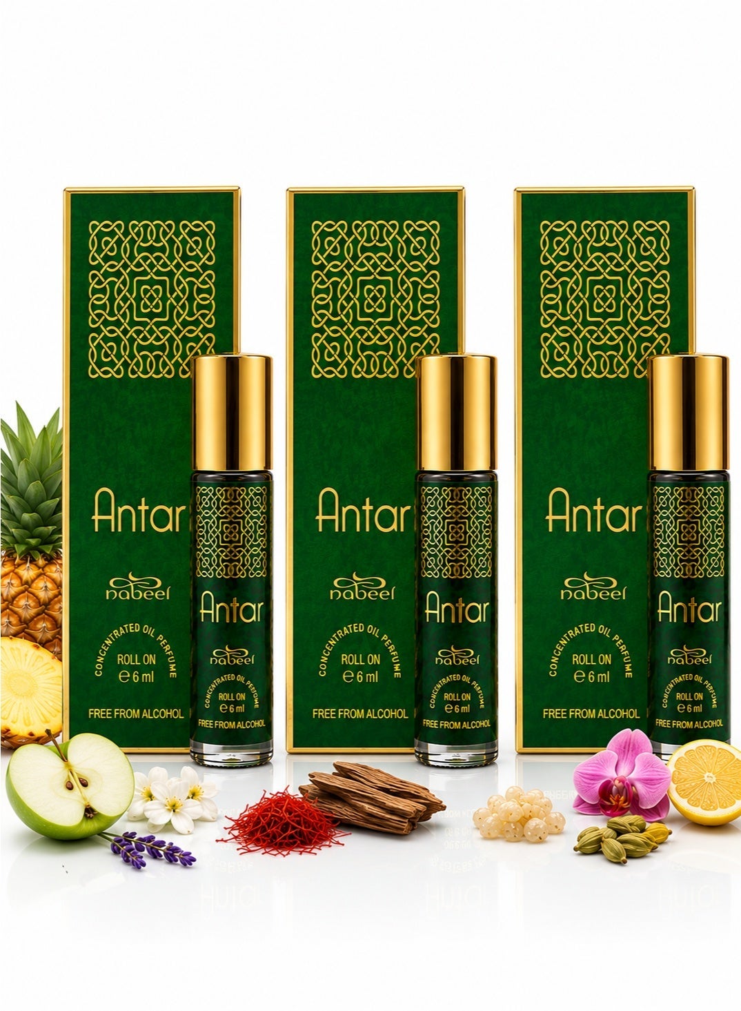 Nabeel Antar Alcohol-Free Roll-On Perfume Oil 6ml - 3 Pack - photo 1